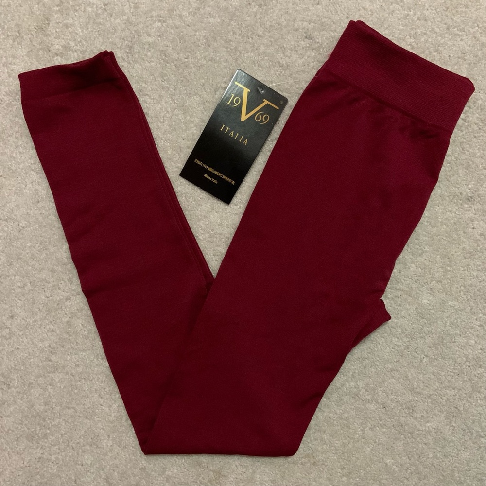 Burgundy Fleece Leggings